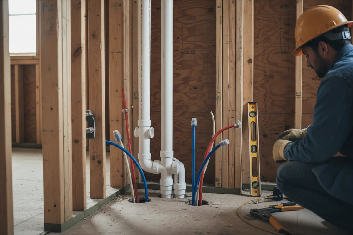 Drain and supply rough-in during Drain Cleaning in Chaffee