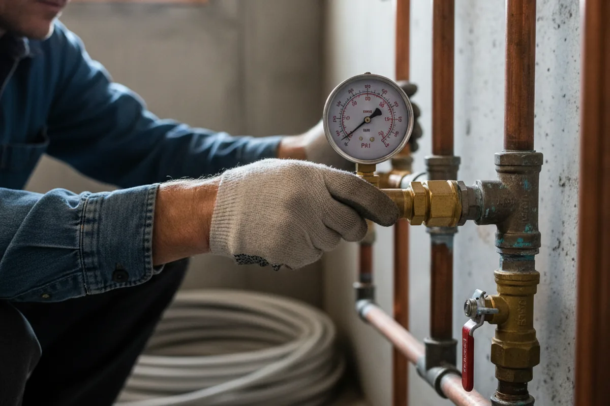 Pressure testing a repaired line during Water Line Repair in Chaffee